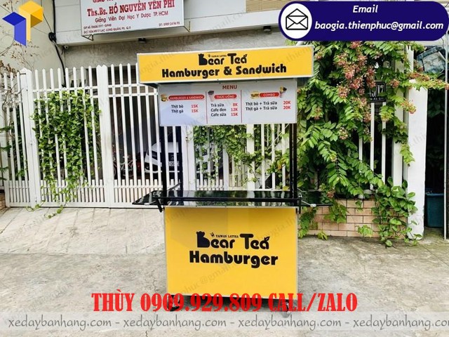 xe bán bánh mì hamburger