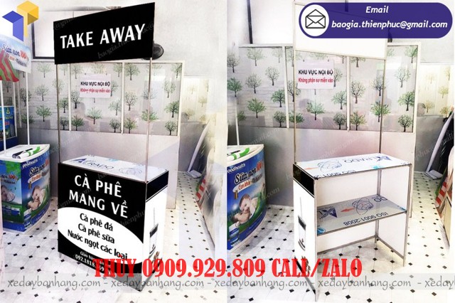 quầy sắt bán cfa phê take away