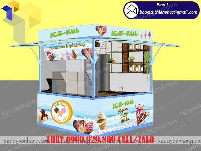 gia công ki ốt bán trà sữa