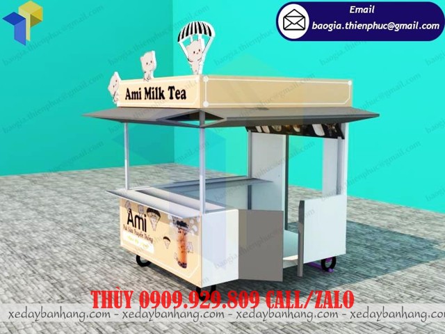 sản xuất kiot bán trà sữa