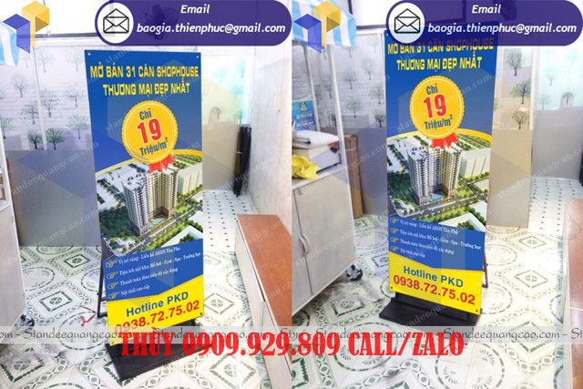 mua standee đế sắt ở đâu