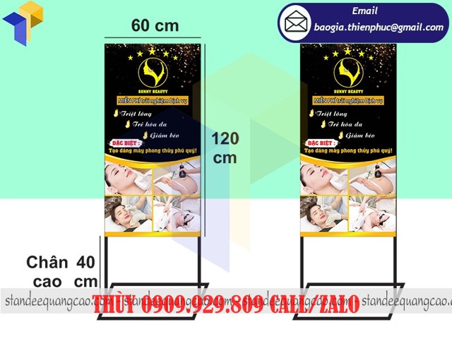 thiết kế standee hai mặt