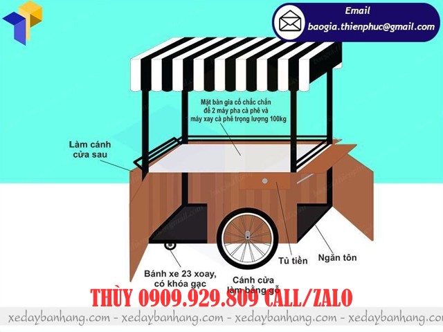 thiết kế xe bán cà phê mang đi