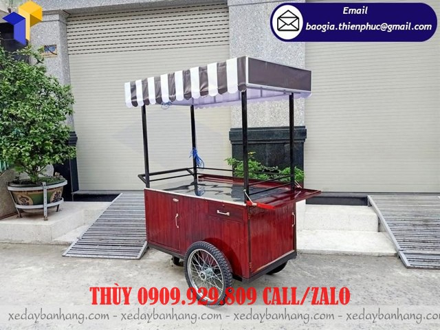 xe đẩy bán cà phe pha máy
