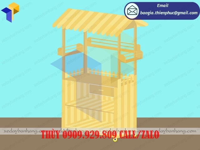 đóng tủ gỗ bán cà phê