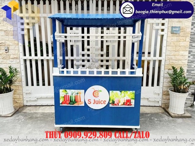 mẫu xe bán nước bằng gỗ