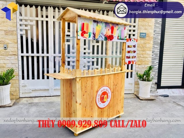 quầy gỗ bán nước ép