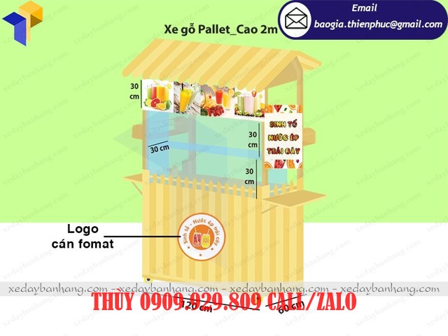 thiết kế xe gỗ bán sinh tố