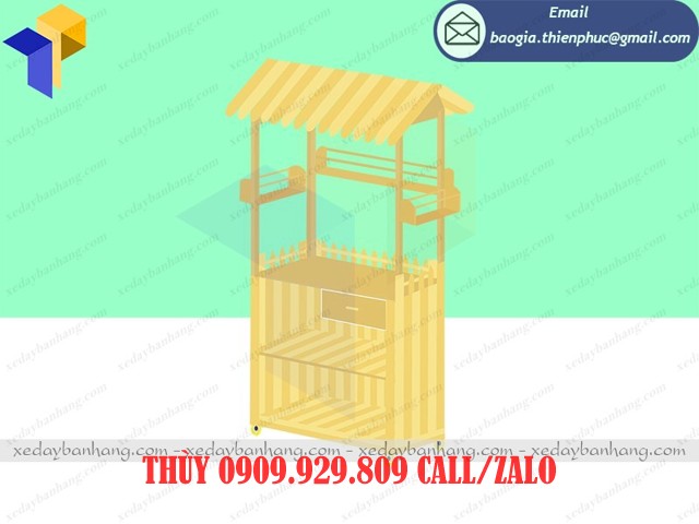 tủ gỗ bán trà chanh lưu động