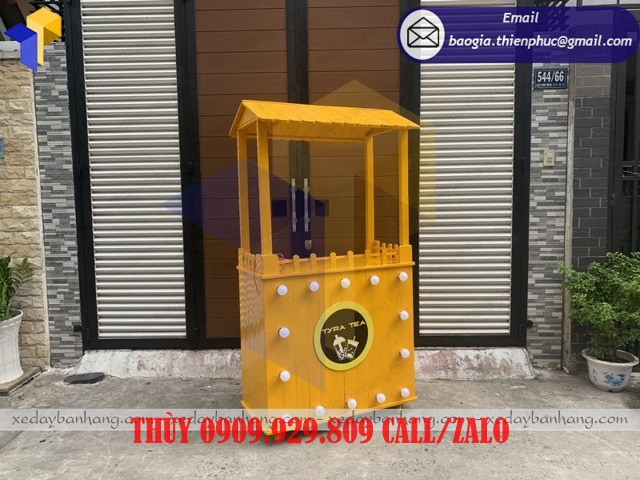 tủ gỗ bán trà sữa