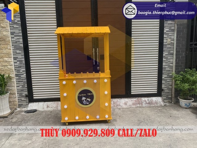 tủ gỗ trà sữa nhà làm