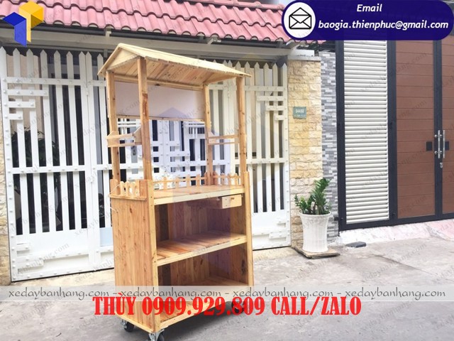 xe gỗ bán nước lưu động