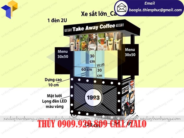 thiết kế xe cà phê đẹp