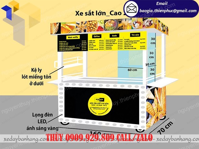 thiết kế xe ăn vặt