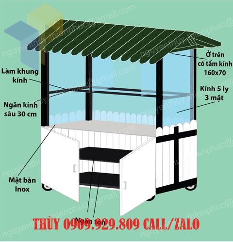 xe bán bánh mì đẹp