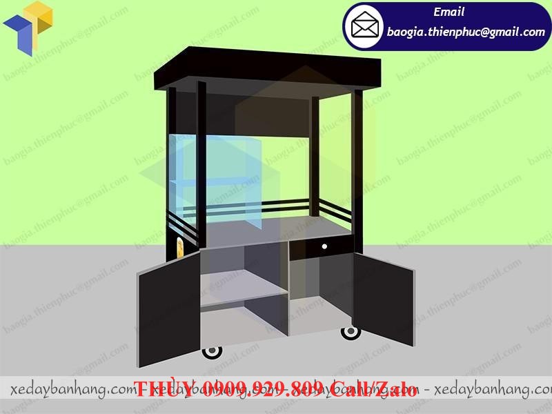 tủ bán cà phê pha máy vỉa hè