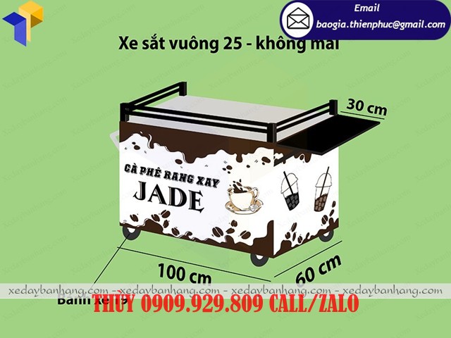 thiết kế tủ bán cà phê rang xay