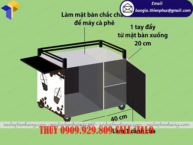 tủ bán cà phê rang xay