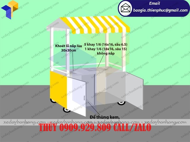 xe bán kem vỉa hè