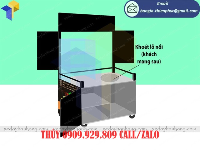 xe đẩy bán tôm càng