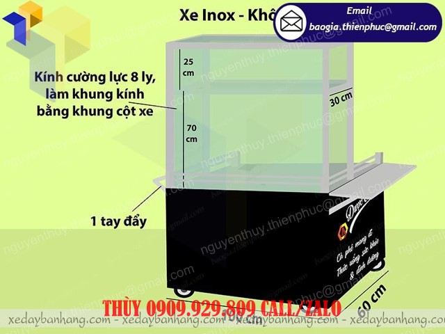 thiết kế xe inox bán cà phê