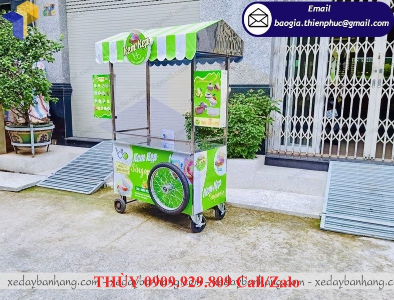 giá xe inox bán kem kẹp