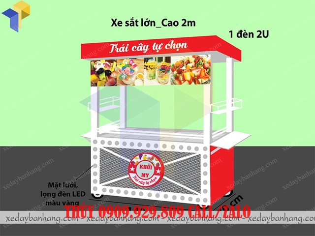 Xe Sat son 1m4-mau trang-Den LED_Mat truoc