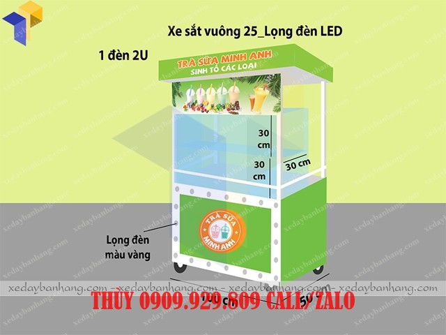 Xe sat vuong 25 - mau trang 1m - Den LED_mat truoc