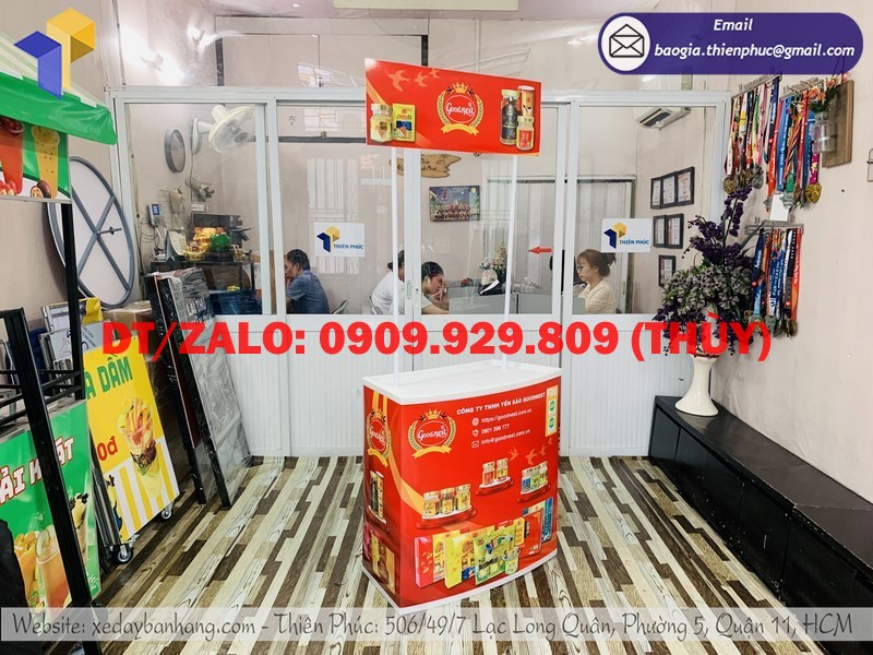 Booth nhựa mini bán hàng lắp ráp siêu thị