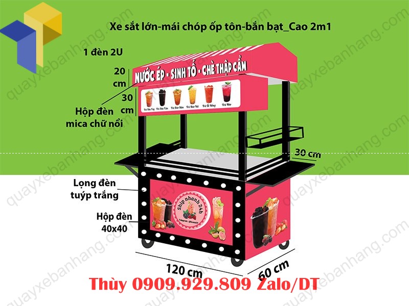 quầy bán nước ép sinh tố