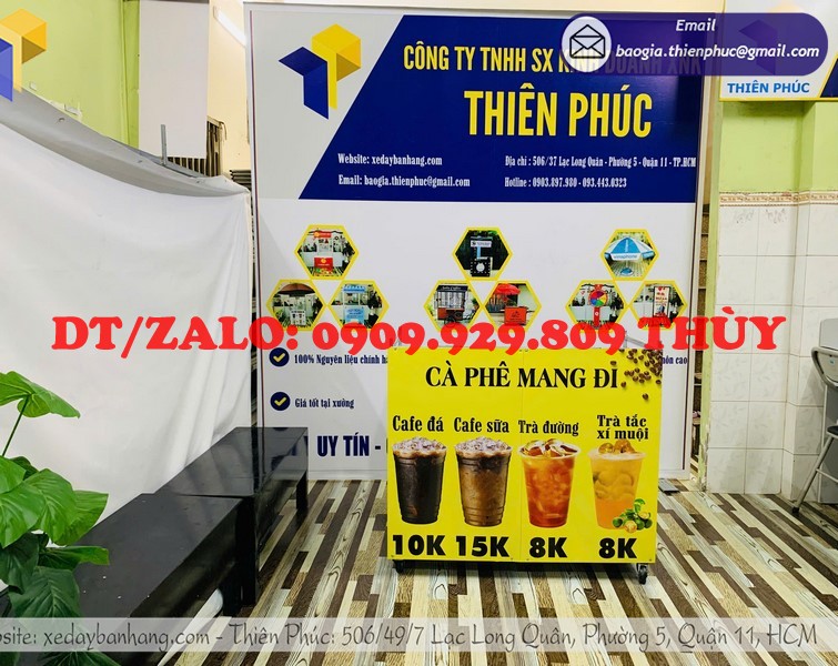 Quầy cà phê take away xếp gọn