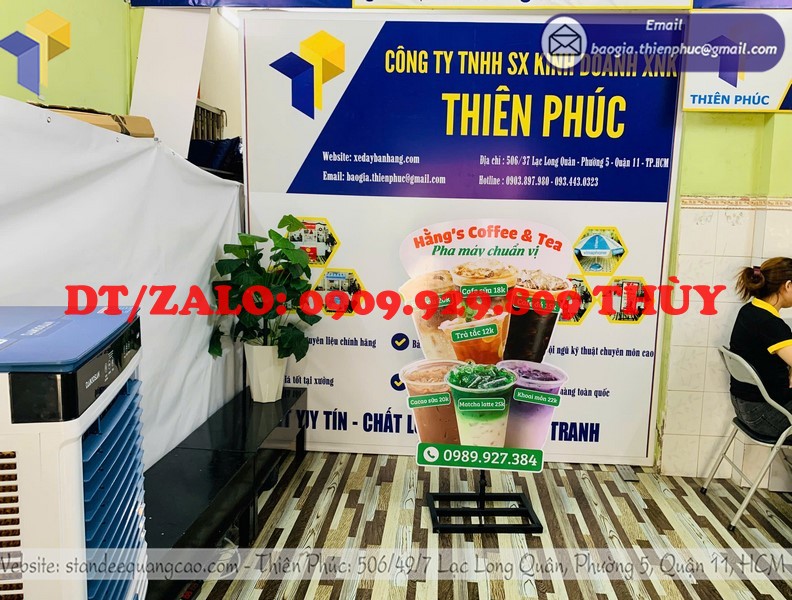 standee mô hình ly nước quảng cáo cafe