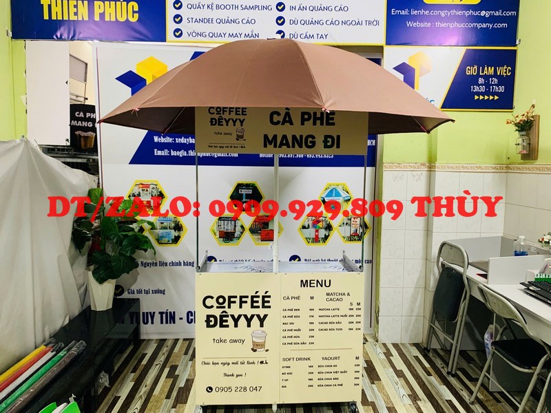 Tủ cà phê vỉa hè xếp gọn
