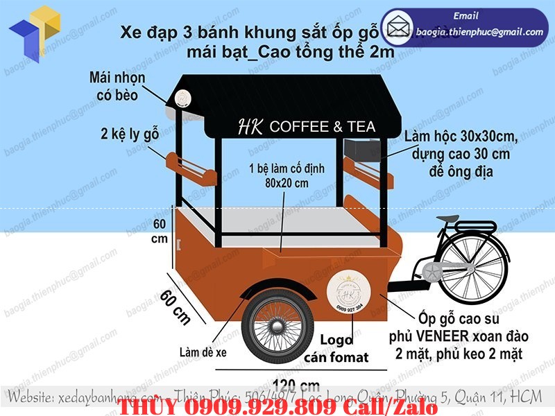 xe đạp bán coffee take away lưu động