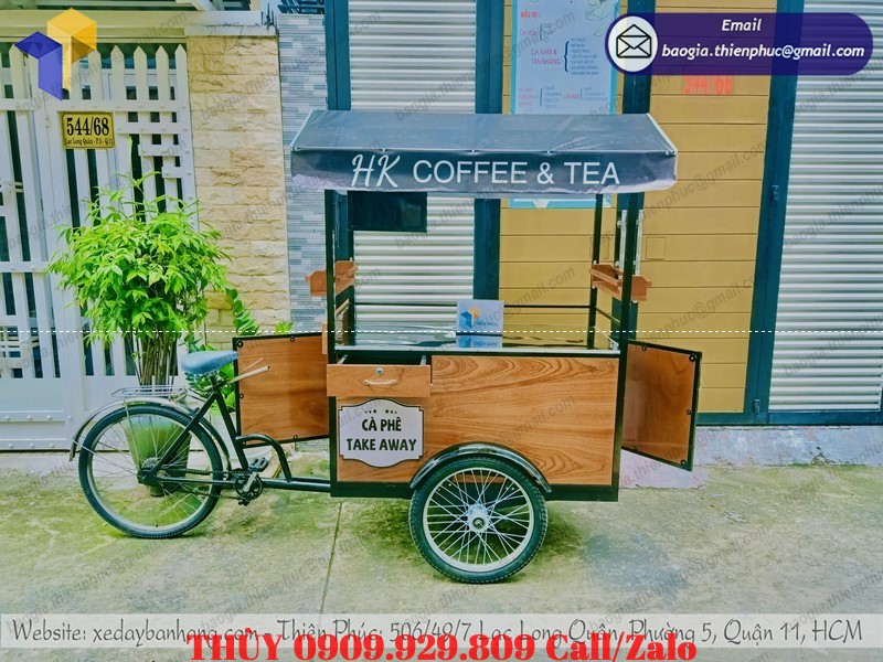 xe đạp bán coffee take away