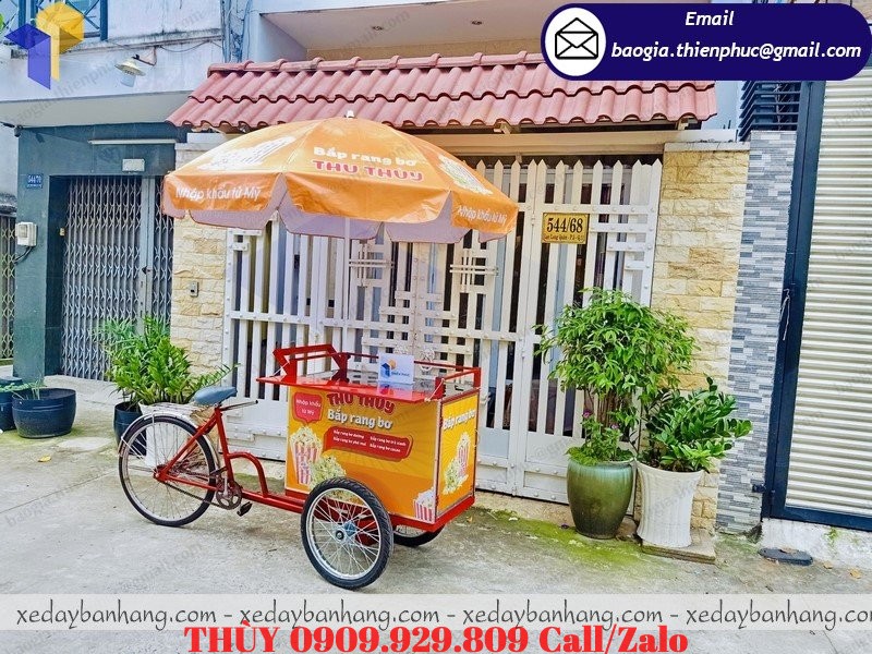 xe đạp bán đồ ăn vặt