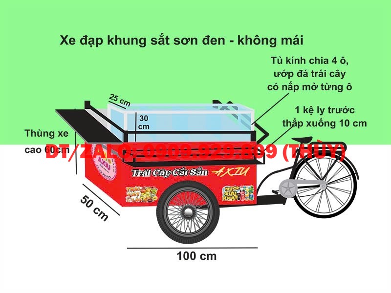 xe đạp bán trái cây cắt sẵn đẹp