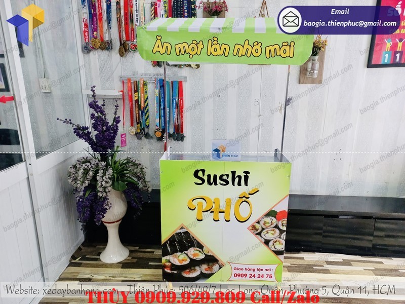 xe lắp ráp bán sushi cuộn di động