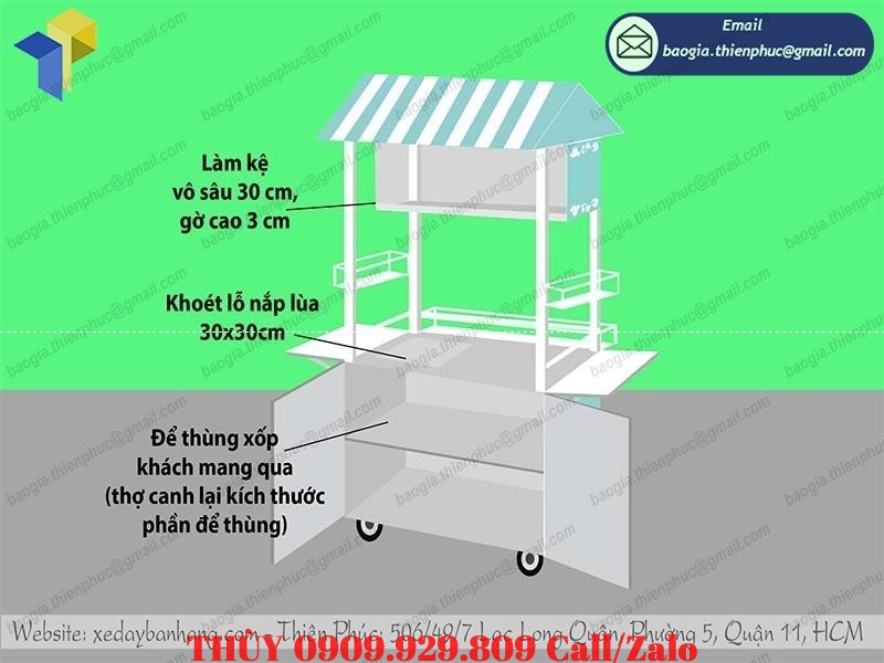 xe trà sữa ăn vặt đẹp tại quận 11