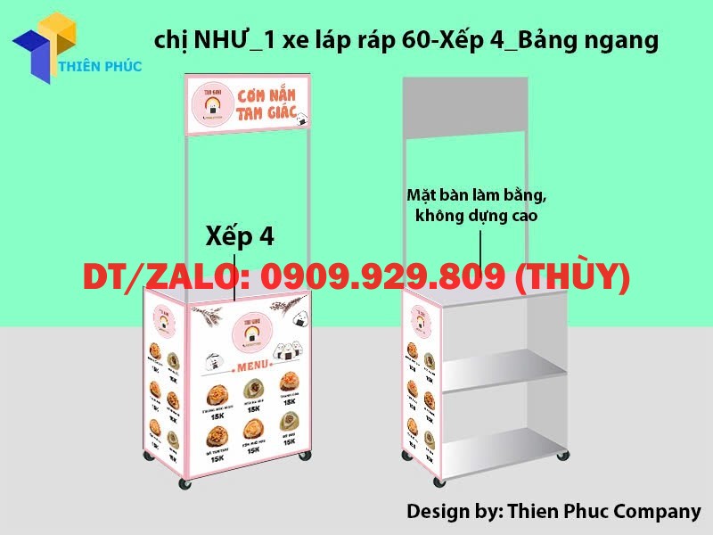 xe xếp bán cơm nắm tam giác