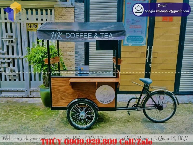 xưởng đóng xe đạp bán coffee take away vỉa hè